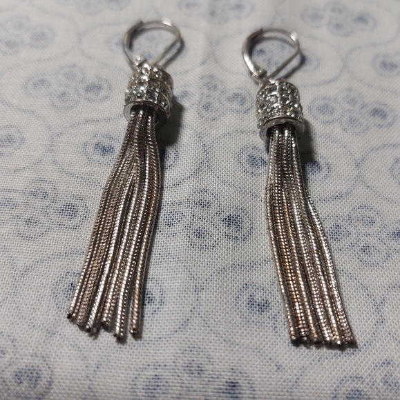 Vintage Silver Dangle Earrings - Picture 2 of 4